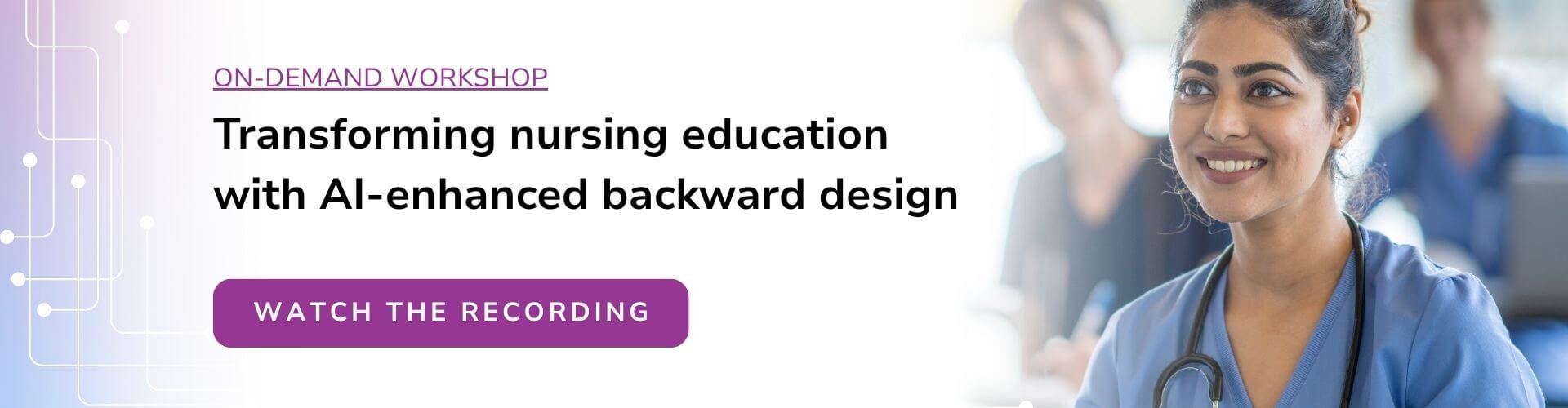 Enflux comprehensive education analytics software and ai-enhanced backward curriculum design for nursing education programs