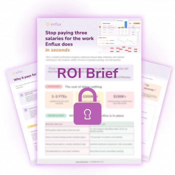 Learning Analytics ROI for Health Professions Enflux